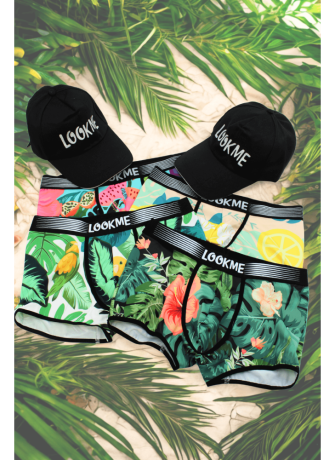 Pack 4 Boxer LM2402-67 LOOKME + 2 Casquettes Offertes